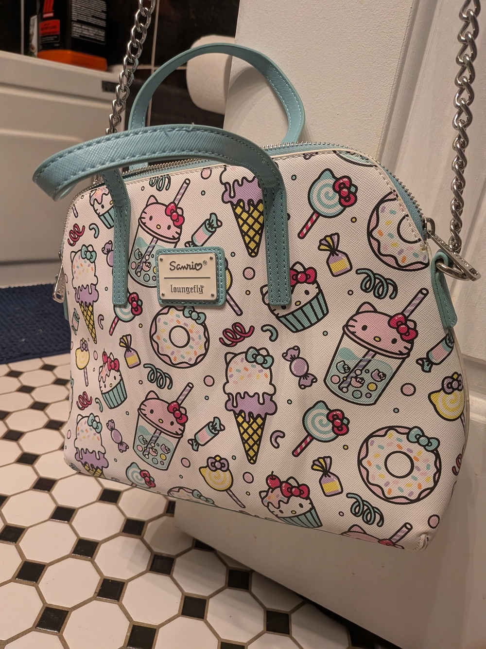 White & Mint Sanrio Hello Kitty Sweets Satchel
